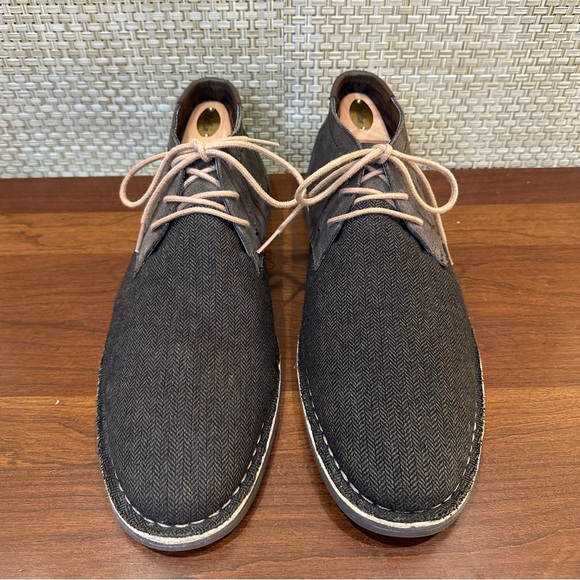 🌟HP🌟Kenneth Cole Reaction Green Desert Sun Herringbone & Leather Desert Boots - Picture 2 of 11